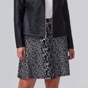 Lane Bryant Black & White Leopard Print Skater Skirt in 18/20 Y2K Dark Academia